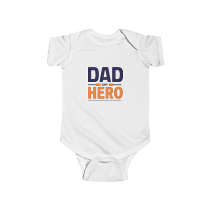 Cute Infant Bodysuit - "Dad is My Hero" Baby Onesie, Baby Shower Gift, Newborn Outfit, Father's Day Theme, Infant Apparel