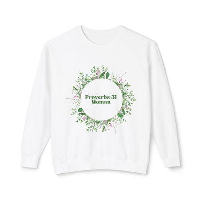 Proverbs 31 Woman Crewneck Sweatshirt - Unisex Botanical Design