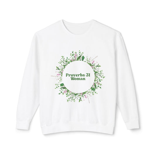 Proverbs 31 Woman Crewneck Sweatshirt - Unisex Botanical Design