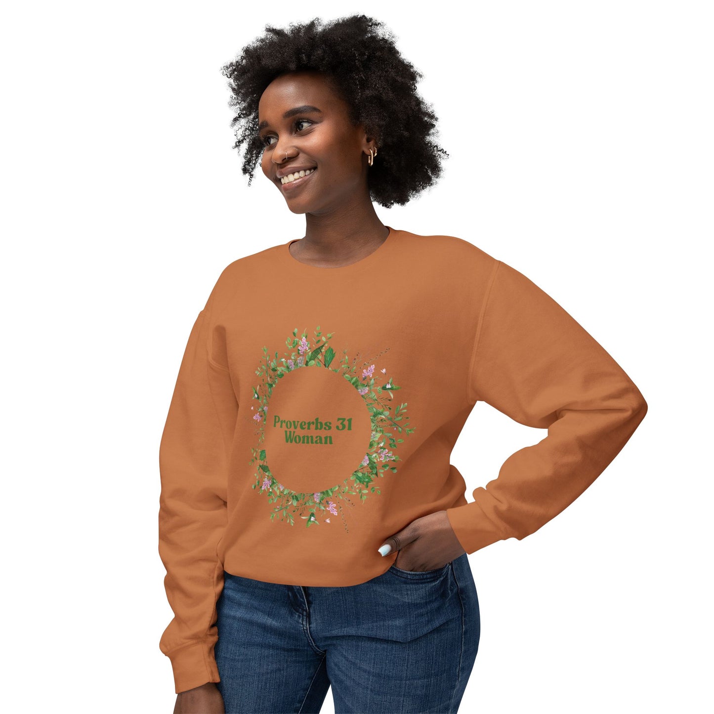 Proverbs 31 Woman Crewneck Sweatshirt - Unisex Botanical Design