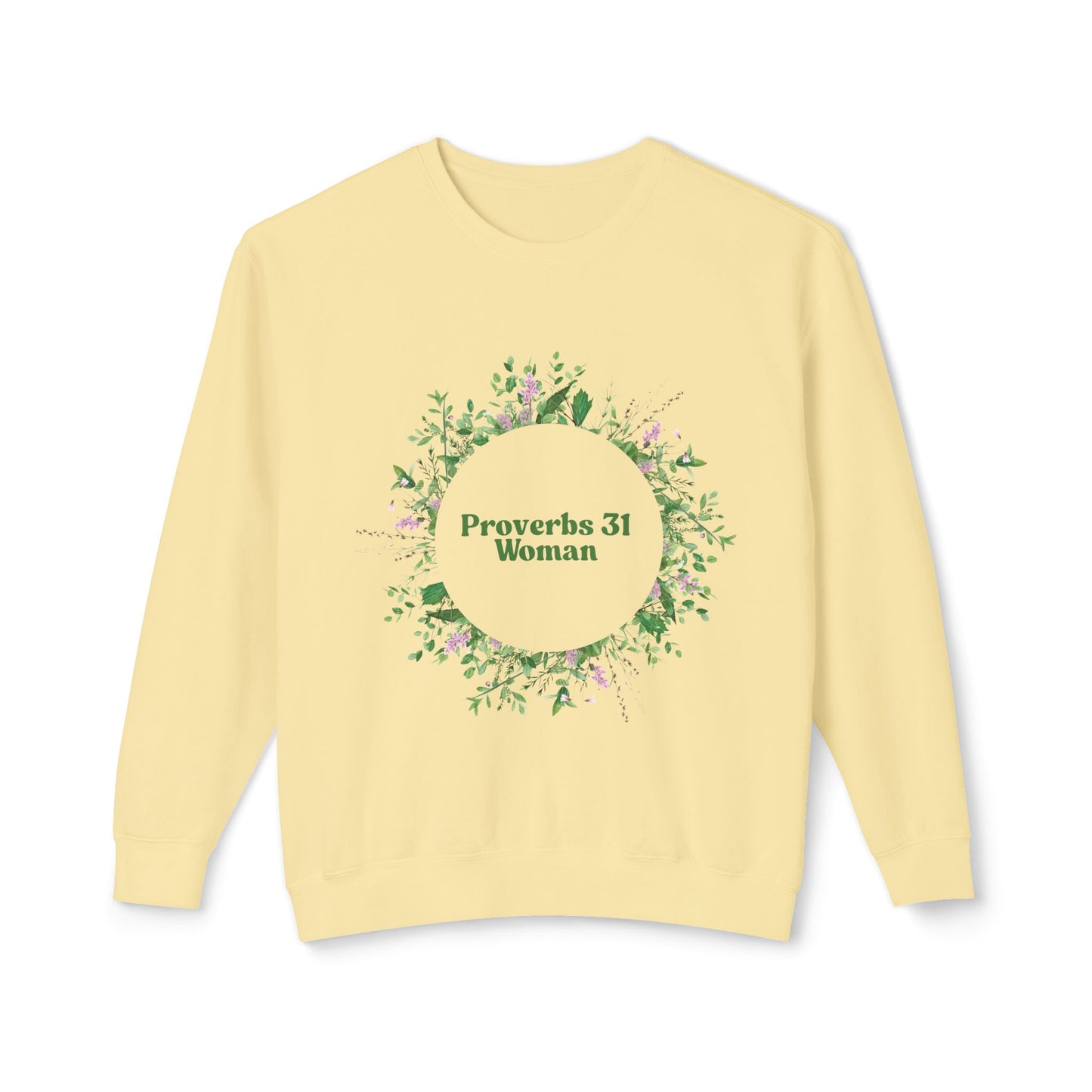 Proverbs 31 Woman Crewneck Sweatshirt - Unisex Botanical Design