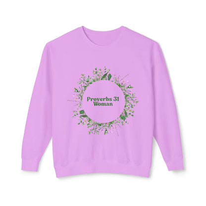 Proverbs 31 Woman Crewneck Sweatshirt - Unisex Botanical Design